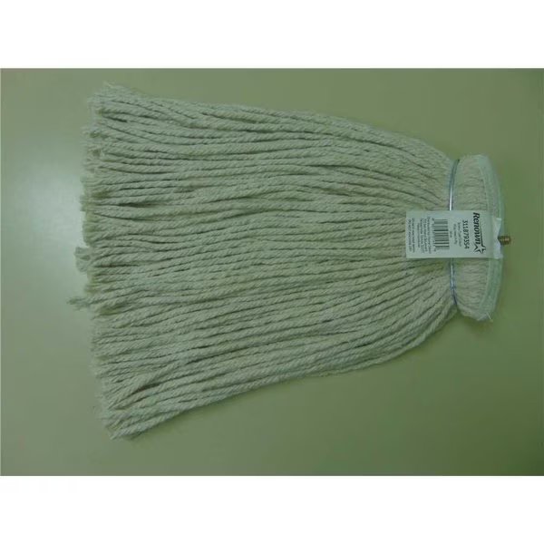 16 oz. 4-Ply Natural Cotton Metal Screw Type Headband Cut End Mop Head, 6PK, Renown, Mfr#: CM-22016BKHP